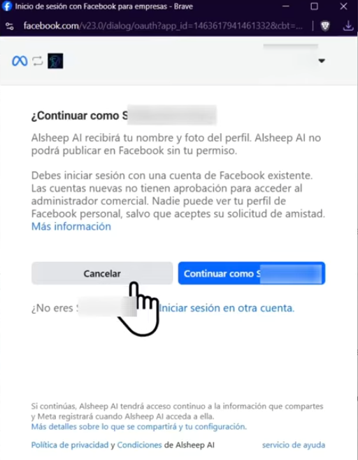 Inicio de sesión en Facebook